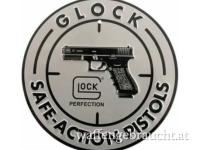 Glock Schild "Safe Action" Alu