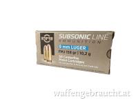 PPU 9x19 SubSonic FMJ 158gr 50Stk LAGERND