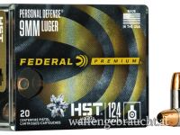 FEDERAL 9X19 124 GR HST JHP "PERSONAL DEFENSE" (VE 20 Schuss) (Faustfeuerwaffen-Teilmantel-Hohlspitz-Vorschriften)