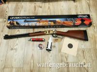  Walther Lever Action Wells Fargo CO2-Gewehr Cal .4,5mm vergoldet Set