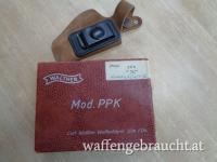 Selbstladepistole WALTHER PPK mit Innenbundholster, Einstecklauf von WALTHER und 1000 Schuß Munition