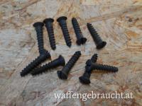 10 Schrauben für Schaftkappe u. Riemenbügel K98 K98k K43 G98, Schweden Mauser, Carcano, Südamerika Mauser uvm.