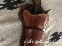 VERKAUFT ! Holster Rindsleder für SAA Revolver (Pietta, Colt, Uberti, Ruger, 4,5 - 5.5 Zoll)