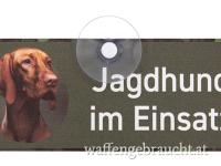 Autoschild mit Saugnapf "Jagdhund im Einsatz - Magyar Vizsla"