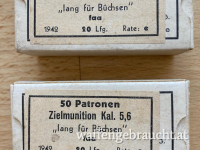 Zielmunition 5,6 mm 2 Schachteln WK II Fertigung
