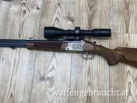 Merkel Bockbüchsflinte B4 Cal. 6,5x57R, Schrot 12/76 mit Hawke 3-12x56
