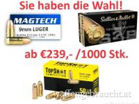 9mm Luger Sellier & Bellot, TopShot oder MagTech - ab 239.-- auf Lager !