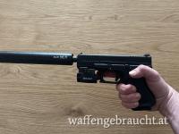 Glock 44 mit Gewindelauf + Schalldämpfer + Licht/Laser