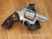 >> VERKAUFT! <<  Taurus Revolver, Kaliber .38 Spec, 2", Edelstahl, mit Sickinger Holster Leder