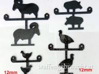 Silhouettefiguren zum Üben, Pendelziele aus Stahl für Kleinkalibergewehr 4 Stück