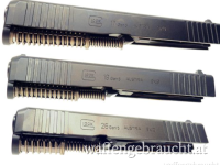 fabriksneue Glock Gen. 5 Wechselsysteme Mod. 17, 19, 45, 26, 43, 43X, 48, verfügbar. Komplett mit allen Innenteilen & Verschluss