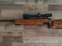 Einzellader-Matchbüchse Walther mit Diopter und Zielfernrohr 5-30x56