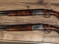 Rizzini Flintenpärchen 12/76 710m Lauflänge mit Wechselchocks und Doppellederfutteral 