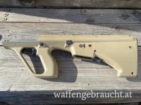 AUG NATO-Schaft FA in Sand/Mud mit Verschlussträger FA, Spannstück FA, Schlageinrichtung NATO FA, Haltebolzen & Kolbenkappe