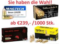 Sie haben die Wahl! 9mm Luger Geco, Sellier & Bellot, TopShot oder MagTech - ab 239.-- auf Lager !