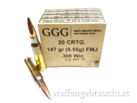Aktion ! .308 Win GGG 147gr FMJ 600er Karton 0,91 per Schuss