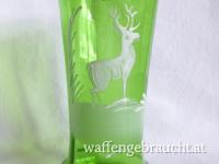 Glas mit Schneemalerei, Rothirsch, 15.5 cm