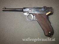 P 1900/06 , DWM , Schweizer Kreuz im Strahlenglanz , Cal. 7,65 Para , Ordonnanzpistole in hervorragendem Zustand