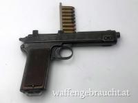 Aus Sammlungsauflösung - schöne unbearbeitete originale k.u.k. österreichische Dienstpistole M1912 aus den 1. Weltkrieg