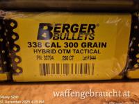 250 Stück Berger Bullets 338 Cal 300 Grain Hybrid OTM Tactical. OVP. Raum Mödling. Festpreis. Versand 5,00.