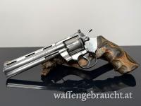 Colt Python Stainless 6 Zoll – mit Originalkoffer & farbigen Schichtholzgriffschalen