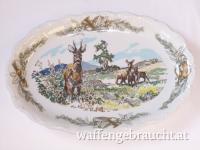 Porzellanteller, Rehe, 34.5 x 23.5 cm