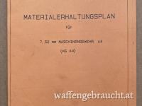 Maschinengewehr 42/74 Materialerhaltungsplan - MG74/A4