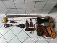 Vorderlader Trapper Leder Tasche, Kugel Zange, Kugel Beutel Led rriginal Holzstöcke m. Messing unterm Lauf für  Hawken abzugeben
