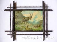 Altes Bild, Druck, Steinböcke