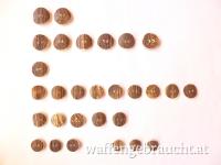 Nr. 1: 29 runde Hirsch - Horn - Knöpfe, NEU