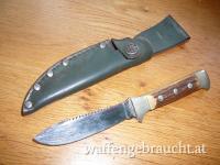 Hubertus Solingen Nicker Jagdnicker Messer Jagdmesser mit Säge Hirschhorngriffe