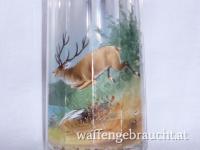 Bierkrug mit Zinndeckel, Rothirschmotiv, 15.5 cm