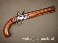 H.W. Mortimer & Son , Steinschlosspistole ,  London Gun Maker To His Majesty ... Cal. 17,1mm