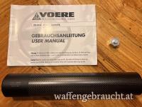 Voere Cal. 8,5/.338 SPORT End-Barrel Schalldämpfer mit Aufnahme für VOERE Match Mündungsbremse mit 3 Kammern