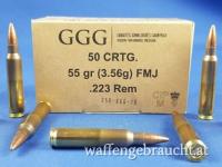 EINLAGERUNGSAKTION! GGG .223Rem Munition FMJ 55gr 1200Stk Karton