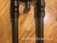 VOERE X-Zweibein mit Universalaufnahme und 12-fach Längenverstellung, Aluminium/Karbon