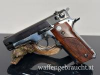Smith & Wesson Mod. 59 | Kal. 9×19 (9 mm Para) | Sammlerstück | Original Holzgriffschalen | inkl. Gould & Goodrich Holster
