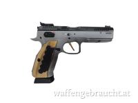 gebr. BRÜNNER CZ75 Shadow2 Urban Grey, mit Messinggriff, Barrellpushing, Matchvisier, Matchabzug, Federnzatz und 3 Magazine, Zus