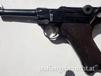 Luger P08 nummerngleich DWM P 08 inkl. Anschlagbrett, Magazintasche, 2 Magazine