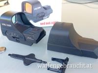Holosun HS510C Offenes Reflex Rotpunktvisier, wechselbares 2MOA Red dot/65 MOA Ring Kreis Absehen, Solarzelle, Picatinny Schiene