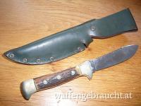 Hubertus Solingen Nicker Jagdnicker Messer Jagdmesser mit Säge Hirschhorngriffe