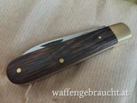 OTTER 166 MS WE Taschenmesser, Klinge Kohlenstoffstahl C75 mit Messing-Erl und Backen, Griff Wenge inkl. Postversand