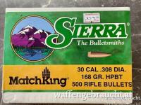 Sierra Match King HPBT Geschosse im Kaliber .30/.308dia mit 10,9g/168gr
