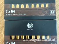 7 x 64 H-Mantel Hunting RWS 11,2g/173g   Originalverpackt , 2 Packungen à 20 Patronen 