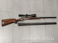 Hahnbüchsflinte  Ferlach Sodia Franz Kal. 6,5 x 70 R Kal. 16/65 + Wechsellauf Sodia Franz Doppelflinte Schrot 16/65