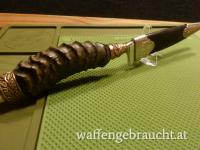 Nicker oder Knicker mit Horngriff und Steinbock - Motiv auf der Klinge
