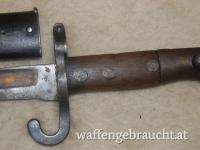 BAJONETT Werndl mit Holzgriffschalen Monarchie 1. Weltkrieg 