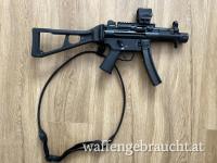 H&K SP5K 9X19 AUSTRIA VERSION MIT PICATINNY SCHIENE + AEMS-CORE-X2-GD + Magazine