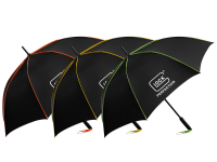 Glock Regenschirm groß schwarz orange